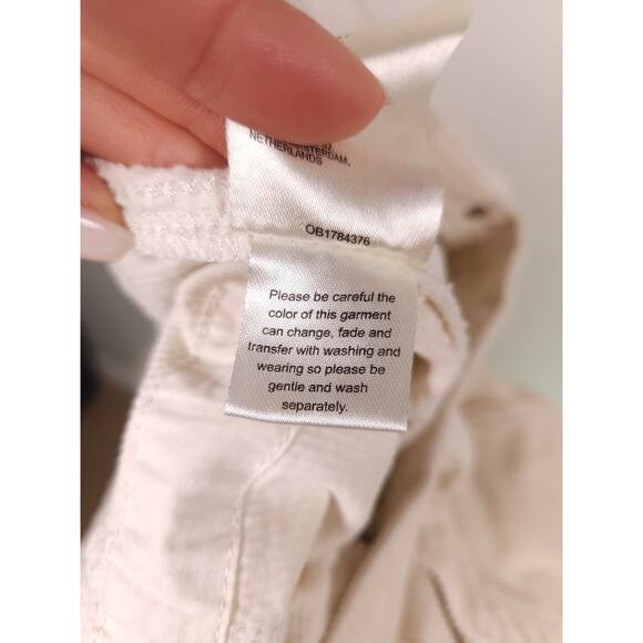 Pilcro by Anthropologie Corduroy Utility Pants Size 31 Ivory Cream Straight Leg - Picture 15 of 16